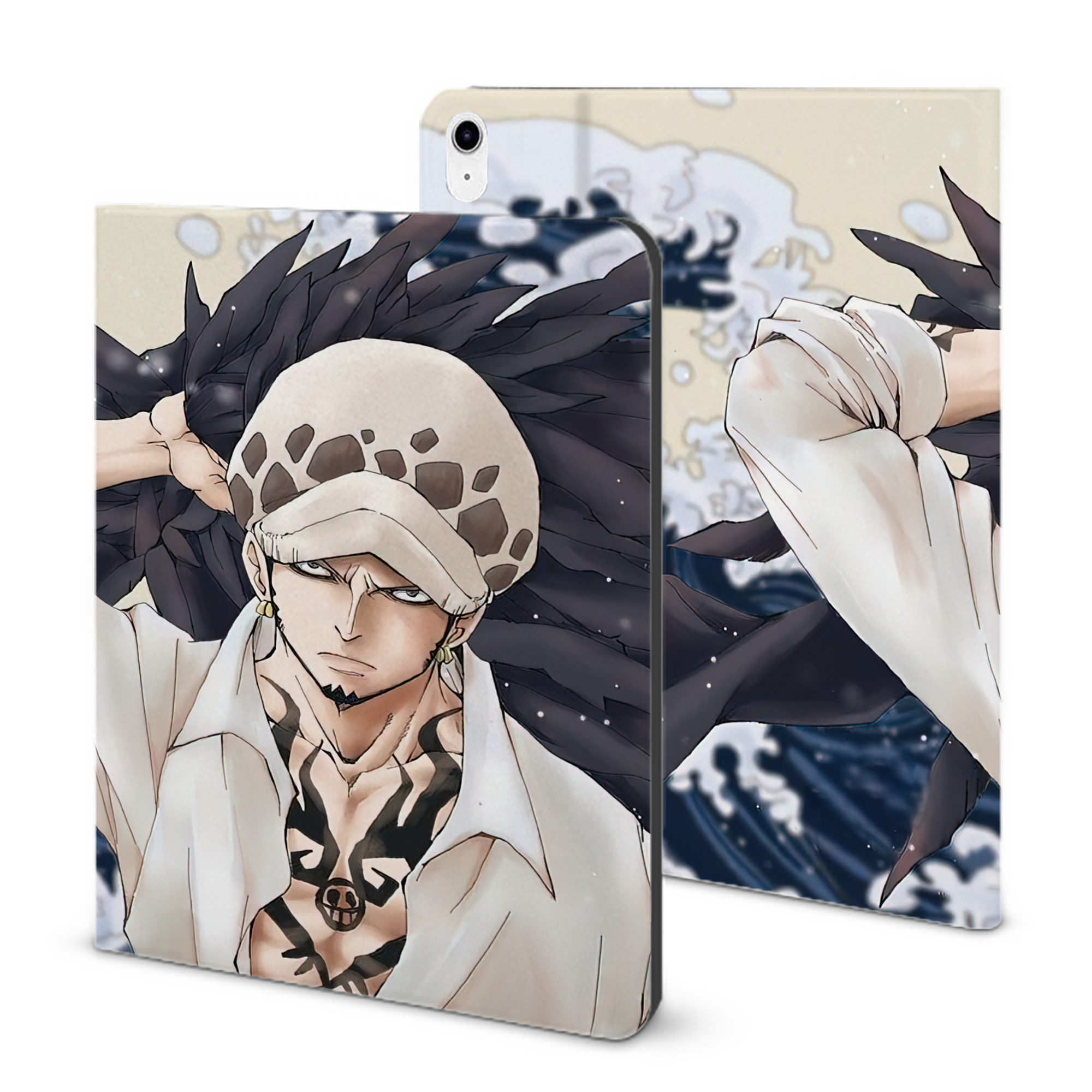 （画像用） ワンピース ONE PIECE IPad ケース ブック型 PUレザー TPU 耐衝撃 軽量 薄型 ペン収納なし 全面保護 IPad 各モデル対応